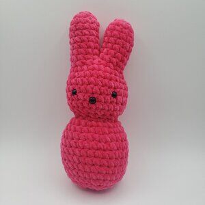 Bunny Rabbit Plush Pink 11" Handmade Crochet Amigurumi Plushie Stuffed Toy / BB